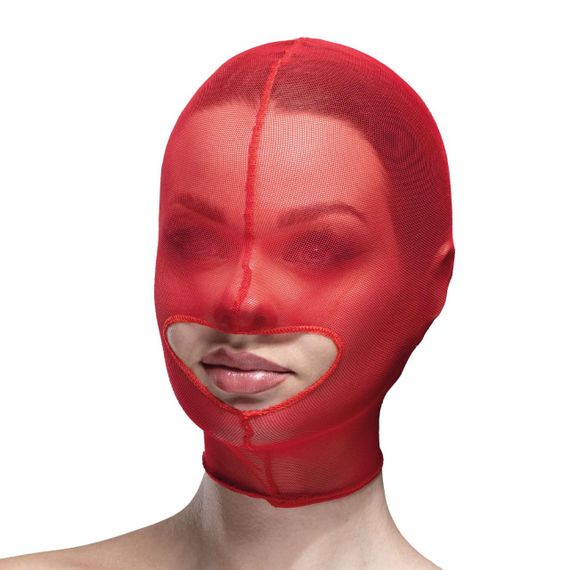 Маска сетка с открытым ртом Feral Feelings - Hood Mask Red Sex Aura