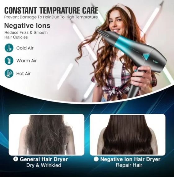 Професійний потужний фен для волосся VGR V-455 з холодним та гарячим повітрям 2400 Вт | Зображення 3