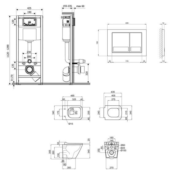 Набір Qtap Nest 4 в 1 підвісний унітаз Tern Ultra Quiet 490x365x325 + комплект інсталяції QT1733052EUQW45157 | Зображення 1