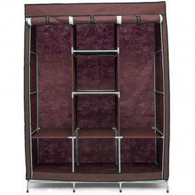 Шафа тканинна 3 секції складана з каркасом STORAGE WARDROBE 175 х 130 х 45 см. AC-499 Колір: коричневий