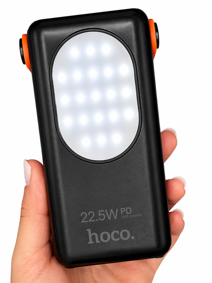 Повербанк HOCO J98A 30000mAh 22.5W - Power Bank с LED дисплеем, 2×USB + 2×Type-C, встроенные кабели 4в1, быстрая зарядка, фонарик | Зображення 2