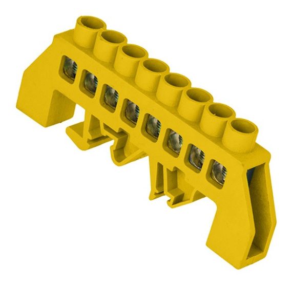 Шина ізольована «N/PE» на DIN-рейку ШЛІ8х12-8 жовта Ny95503134