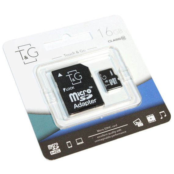 Карта памяти T&G (UHS-1) microSDHC Class 10 - 16GB (с адаптером) Черный | Зображення 1