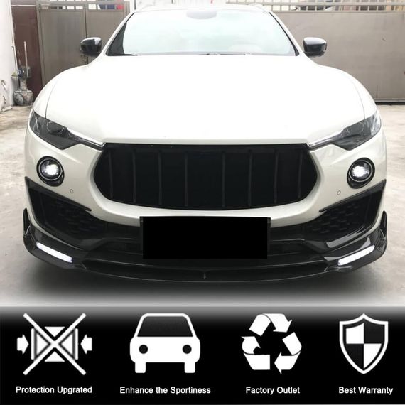Накладка на передний бампер Lip V2 (для Base/S, Карбон) для Maserati Levante 2016- гг | Зображення 1