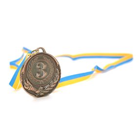 Медаль наградная спортивная,3 место - "бронза",диаметр 6.5см