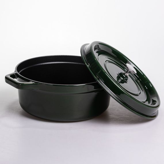 Кокотниця чавунна емальована 6 л, малахіт Yiwu HP-FLG-12 green | Зображення 2