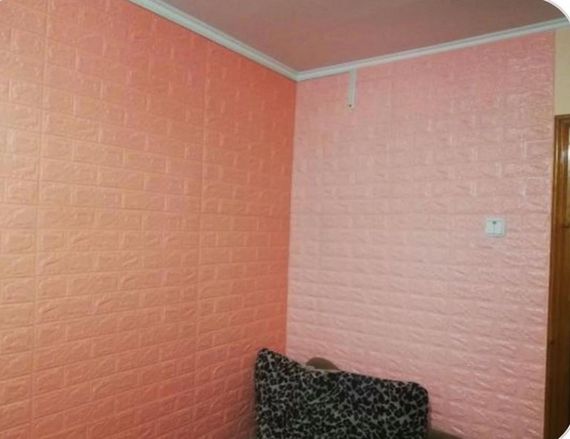 3D панель самоклеящая 70х77х0,7 см Обои под декоративный кирпич Розовый Самоклейка 3Д | Зображення 4