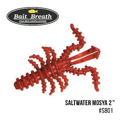 Силиконовая приманка, Съедобный силикон Bait Breath Saltwater Mosya 2" (10 шт.) (S801 Red／seed)