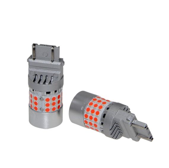 Комплект світлодіодних ламп LED Qline 3157 (P27/7W) Red CANBUS (2шт) 12V | Зображення 1