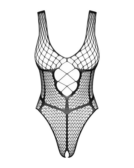 Бодистокинг из крупной сетки с доступом Obsessive B117 teddy S/M/L, черный | Зображення 4