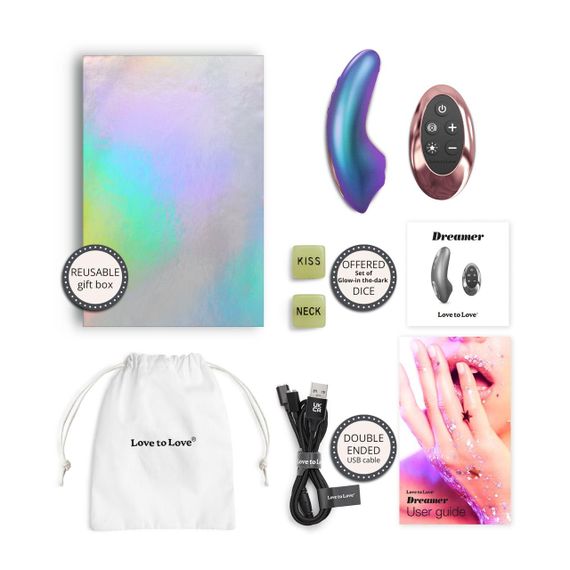 Вакуумный клиторальный стимулятор Love To Love DREAMER – IRIDESCENT TURQUOISE, ласки язычком, пульт sexstyle | Зображення 4