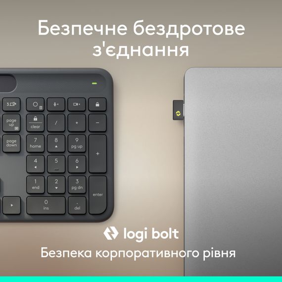 Клавіатура Logitech Slim Solar+ for Business Wireless/Bluetooth Graphite (920-013779) | Зображення 4
