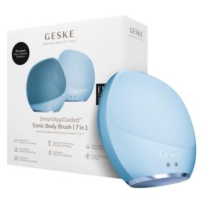 Ультразвуковая щетка для тела и интенсивный пилинг GESKE Sonic Body Brush&Intensive Exfoliator 7в1 starlight, Голубой