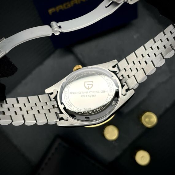 Чоловічий годинник Pagani Design PD-1794M Silver-Gold-Green | Зображення 6