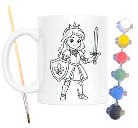 Набір для творчості кружка розмальовка Принцеса Лицар 330 мл біла (КР0129)