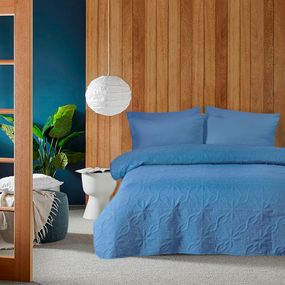 Покривало Lotus 9718 Туреччина 200*220 см  Мікрофібра Синій