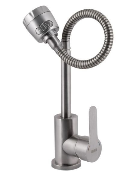 Змішувач для кухні Brinex Pure 015F41 з гнучким виливом Nickel BRIPUR015F41NKL | Зображення 4