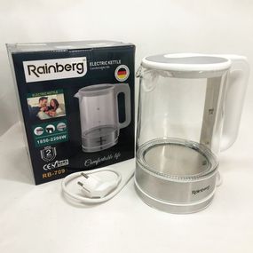 Стеклянный электрочайник с led подсветкой Rainberg RB-709 2Л 2200Вт, Стильный електрочайник DR-92