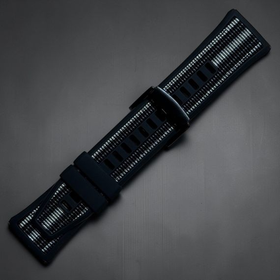 Силіконовий ремінець Primolux Nylon Silicone для смарт-годинника Huawei Watch GT 6 Pro 46mm - Black Silver | Зображення 6