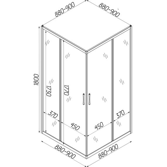 Душова кабіна BRAVO ODRA N90TS.Line квадратна, без піддона | Зображення 1