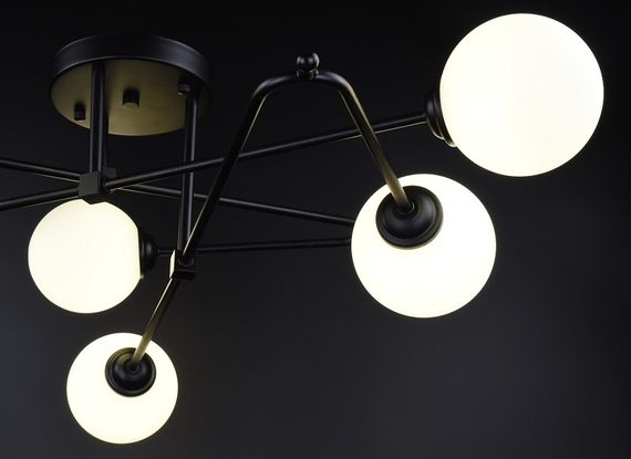 Люстра стельова на 6 лампочок 26960 Чорний 18х90х90 см. | Зображення 8