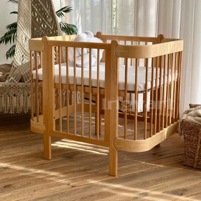 Кроватка Ingvart трансформер Nika 60 Slim с опускной боковинкой (60х94, 60х120) натуральная (8729001028) | Зображення 1
