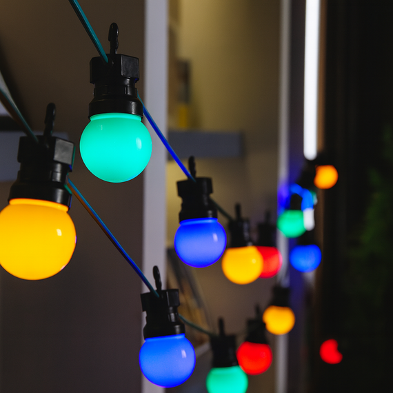 Гірлянда вулична різнобарвні кулі 5 м/10 лампочок/IP65 SFK-47