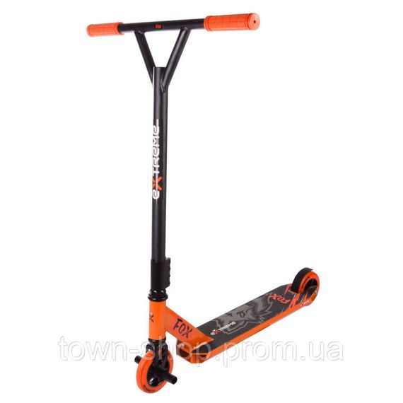 Самокат трюковый 2-х колёсный TR21005 (RL7T) Extreme Motion FOX, PU 110 мм Оранжевый