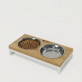Миски на подставке для маленьких собак и котов Hollky Base XS (2 × 0,25 л) BXS-28145-WHNT