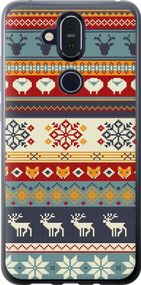 Чехол на Nokia 8.1 Рождественский орнамент "3303u-1620-17620"