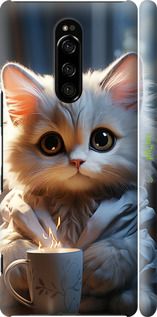 Чохол на Sony Xperia 1 J9110 Білий кіт "5646m-1760-2448"