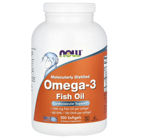 Омега-3 рыбий жир, Omega-3 Fish Oil, Now Foods, 2000 мг, 500 рыбных капсул (1000 мг на капсулу)