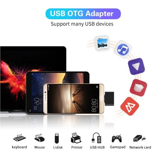 Універсальний адаптер Micro USB до USB, для планшетів, ПК, телефонів. Чорний | Зображення 5