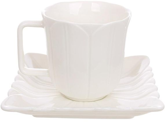 Чашка чайно-кавова порцелянова "White City Tulipe" 220мл із блюдцем