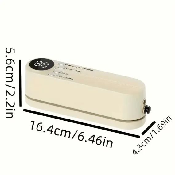 Автоматический вакууматор USB с герметичными пакетами (бежевый, 1200 мА*ч, портативный) | Зображення 4