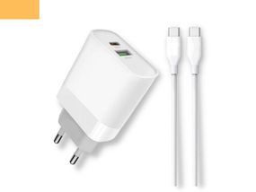 Мережевий зарядний пристрій блок живлення для телефону та планшета XPRO L81A PD20W+QC3.0 + Type-C білий (33598-01)