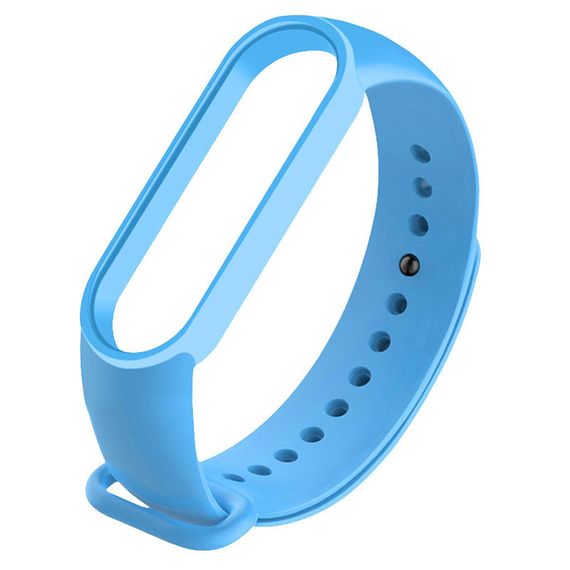 Силіконовий ремінець для Xiaomi Mi Band 3/4 Білий Блакитний/Blue