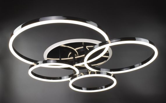 Люстра світлодіодна стельова LED світильник для квартири на стелю лед з пультом 26146 Чорний 12х69х79 см. | Зображення 3