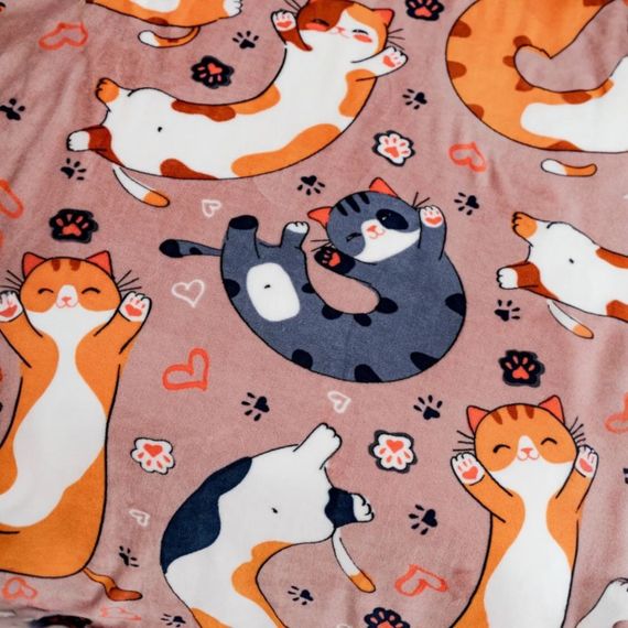 Плед флисовый Love You Кото-батончики 150x200 см мягкий теплый плед для дома и отдыха (8192) | Зображення 2