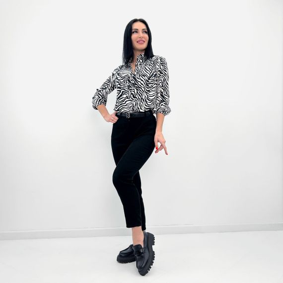 Женская стильная блуза с принтом GF04199 цвет белый, размер 42/44 | Зображення 2