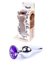 Анальна пробка B - Series HeavyFun Jawellery Silver Butt Plug, фіолетова