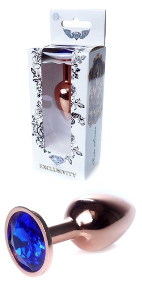 Анальная пробка Boss Series - Jewellery Red Gold PLUG Dark Blue S, BS6400114 sexstyle
