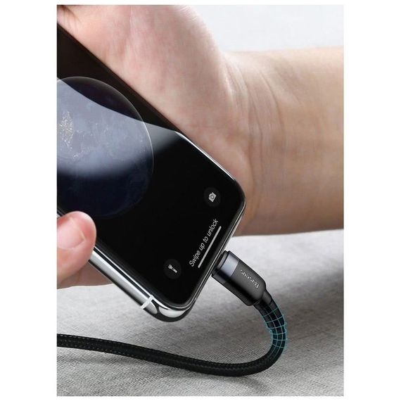 Дата кабель USB-C to Lightning 1.0m 18W 2.1A Cafule Black-Grey Baseus (CATLKLF-G1) | Зображення 6