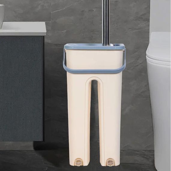 Швабра и ведро с автоматическим отжимом 8л, Scratch Anet, Бежевый / Комплект для уборки / Швабра-лентяйка | Зображення 6