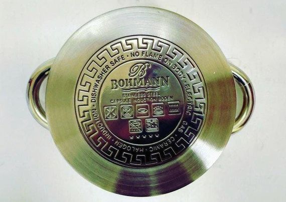 Каструля Bohmann BH-0127-20, 3. 6 л, 20 см, з нержавіючої сталі з кришкою, для всіх типів плит | Зображення 4