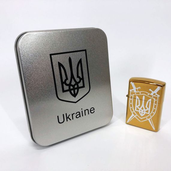 Дугова електроімпульсна запальничка USB Україна (металева коробка) HL-446. CU-680 Колір: золотий | Зображення 7