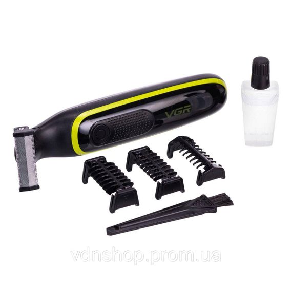 Тример для волосся та бороди з 3 насадками Чорний VGR V-017 | Зображення 1