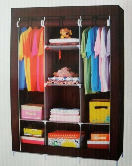 Шафа тканинний 3 секції складаний з каркасом STORAGE WARDROBE KR130 175 х 130 х 45 см | Зображення 2