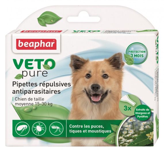 Краплі від бліх, кліщів, комарів для собак вагою 15-30 кг Bio Spot On, 3 піп