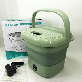 Складна пральна машина MAXTOP silicon washing machine, Портативна пралка відро. Колір: зелений